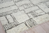 Exquisite Rugs Aldridge Hand-Knotted New Zealand Wool/Bamboo Silk 6830 Ivory/Charcoal 8' x 10' Area Rug
