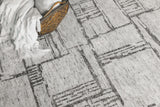 Exquisite Rugs Aldridge Hand-Knotted New Zealand Wool/Bamboo Silk 6830 Ivory/Charcoal 8' x 10' Area Rug