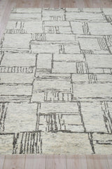 Exquisite Rugs Aldridge Hand-Knotted New Zealand Wool/Bamboo Silk 6830 Ivory/Charcoal 10' x 14' Area Rug