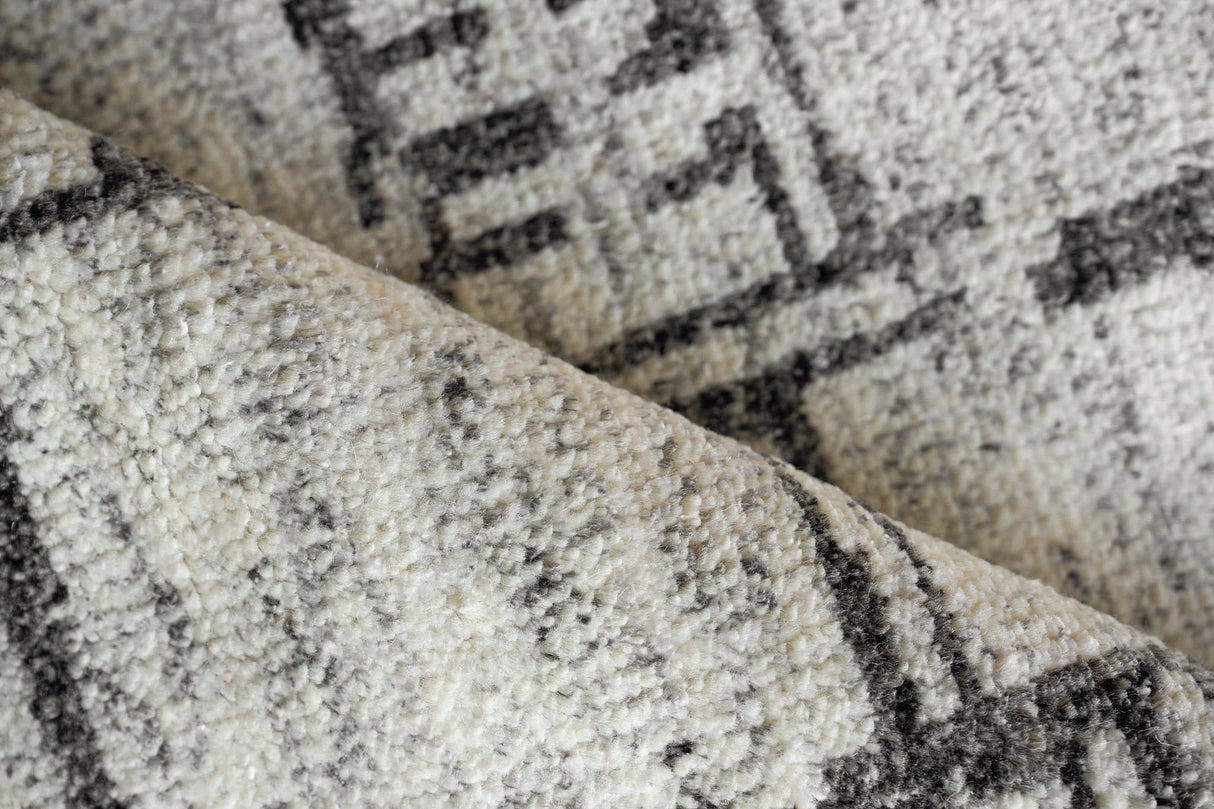 Exquisite Rugs Aldridge Hand-Knotted New Zealand Wool/Bamboo Silk 6830 Ivory/Charcoal 10' x 14' Area Rug