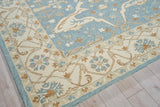 Exquisite Rugs Claremont Oushak Handmade Hand-tufted New Zealand Wool on Canvas 6831 Ivory/Light Blue 12' x 15' Area Rug