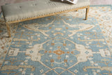Exquisite Rugs Claremont Oushak Handmade Hand-tufted New Zealand Wool on Canvas 6831 Ivory/Light Blue 10' x 14' Area Rug