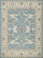 Exquisite Rugs Claremont Oushak Handmade Hand-tufted New Zealand Wool on Canvas 6831 Ivory/Light Blue 5' x 8' Area Rug