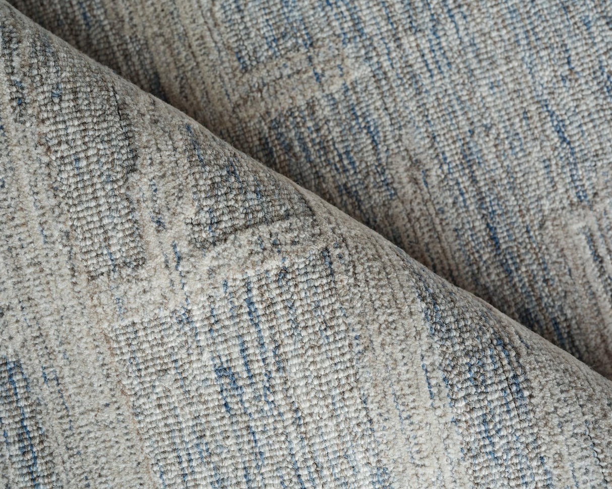 Exquisite Rugs Park City Handmade Hand-tufted New Zealand Wool on Canvas 6838 Blue/Ivory 9' x 6' Area Rug