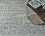 Exquisite Rugs Park City Handmade Hand-tufted New Zealand Wool on Canvas 6838 Blue/Ivory 9' x 6' Area Rug