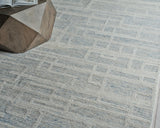 Exquisite Rugs Park City Handmade Hand-tufted New Zealand Wool on Canvas 6838 Blue/Ivory 9' x 6' Area Rug