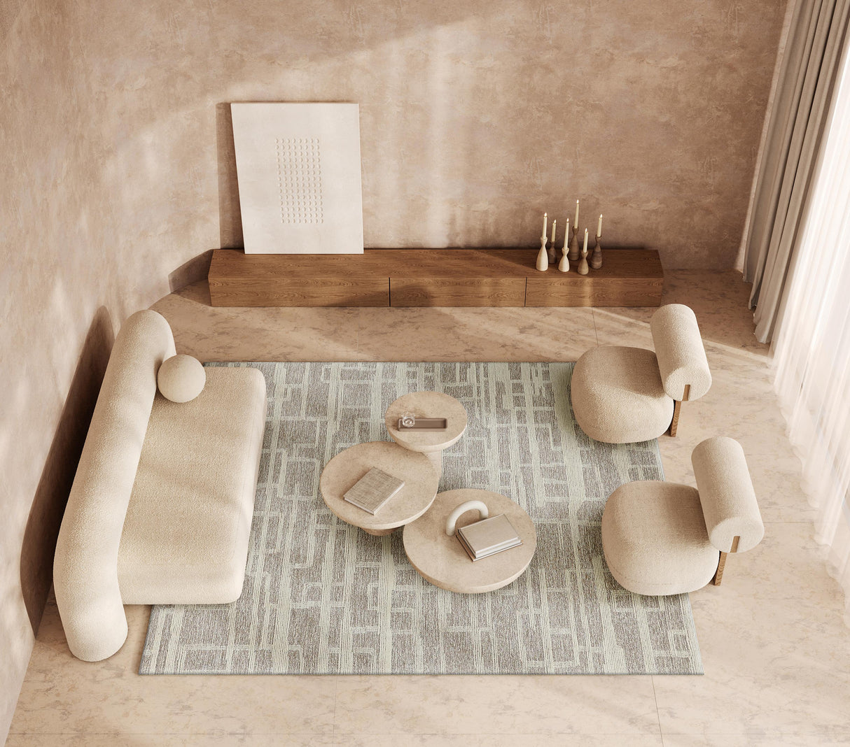 Exquisite Rugs Park City Handmade Hand-tufted New Zealand Wool on Canvas 6839 Beige/Ivory 15' x 12' Area Rug
