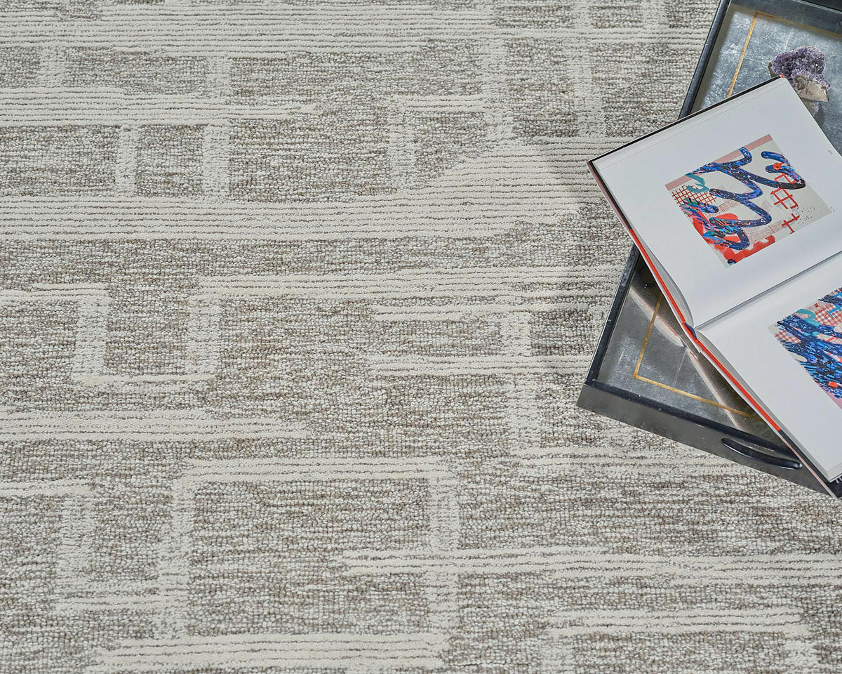 Exquisite Rugs Park City Handmade Hand-tufted New Zealand Wool on Canvas 6839 Beige/Ivory 15' x 12' Area Rug