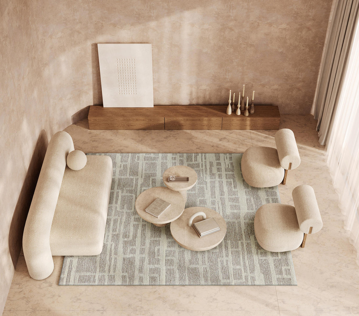 Exquisite Rugs Park City Handmade Hand-tufted New Zealand Wool on Canvas 6839 Beige/Ivory 10' x 8' Area Rug