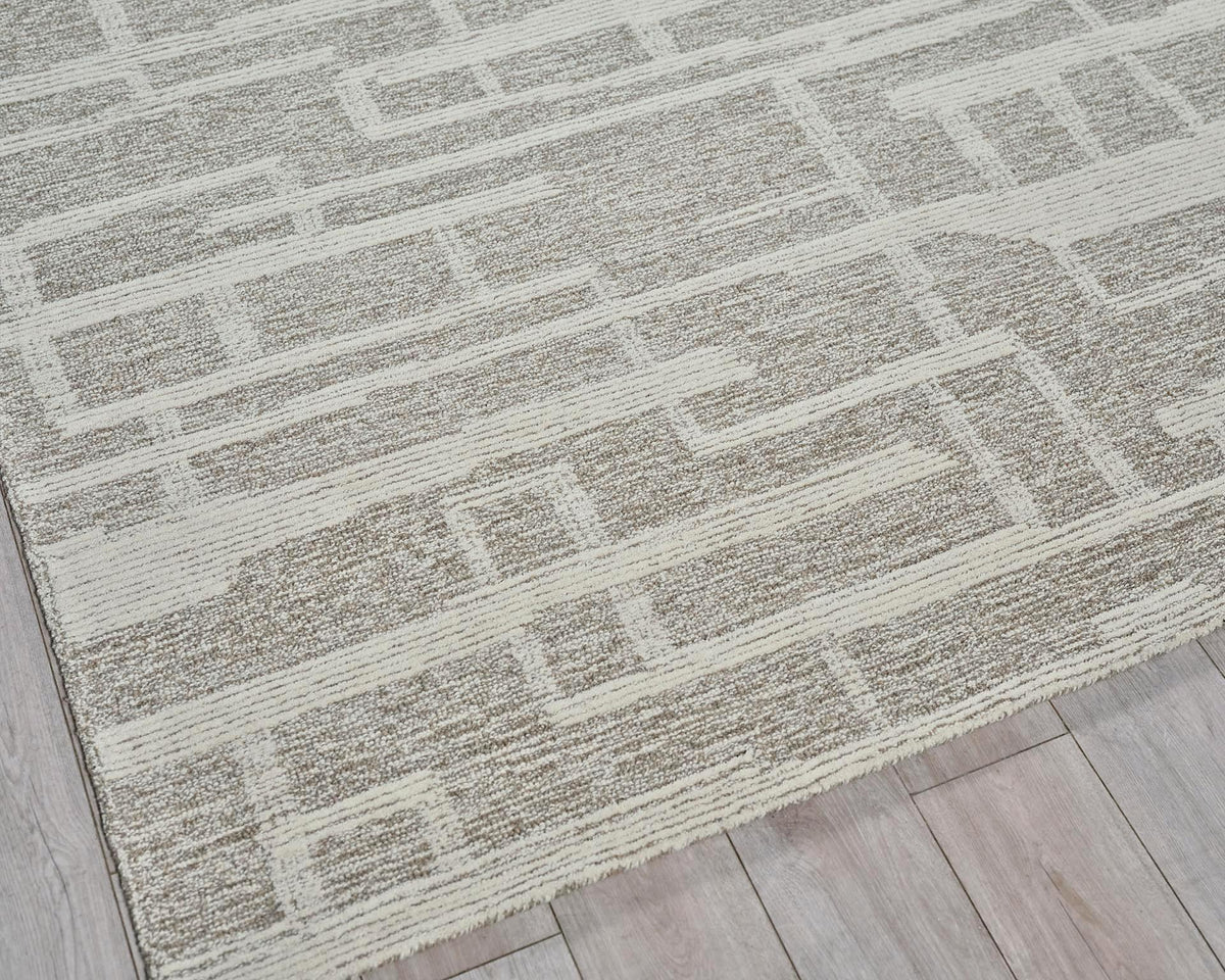 Exquisite Rugs Park City Handmade Hand-tufted New Zealand Wool on Canvas 6839 Beige/Ivory 10' x 8' Area Rug