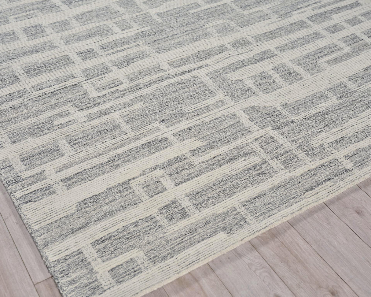 Exquisite Rugs Park City Handmade Hand-tufted New Zealand Wool on Canvas 6840 Gray/Ivory 12' x 15' Area Rug