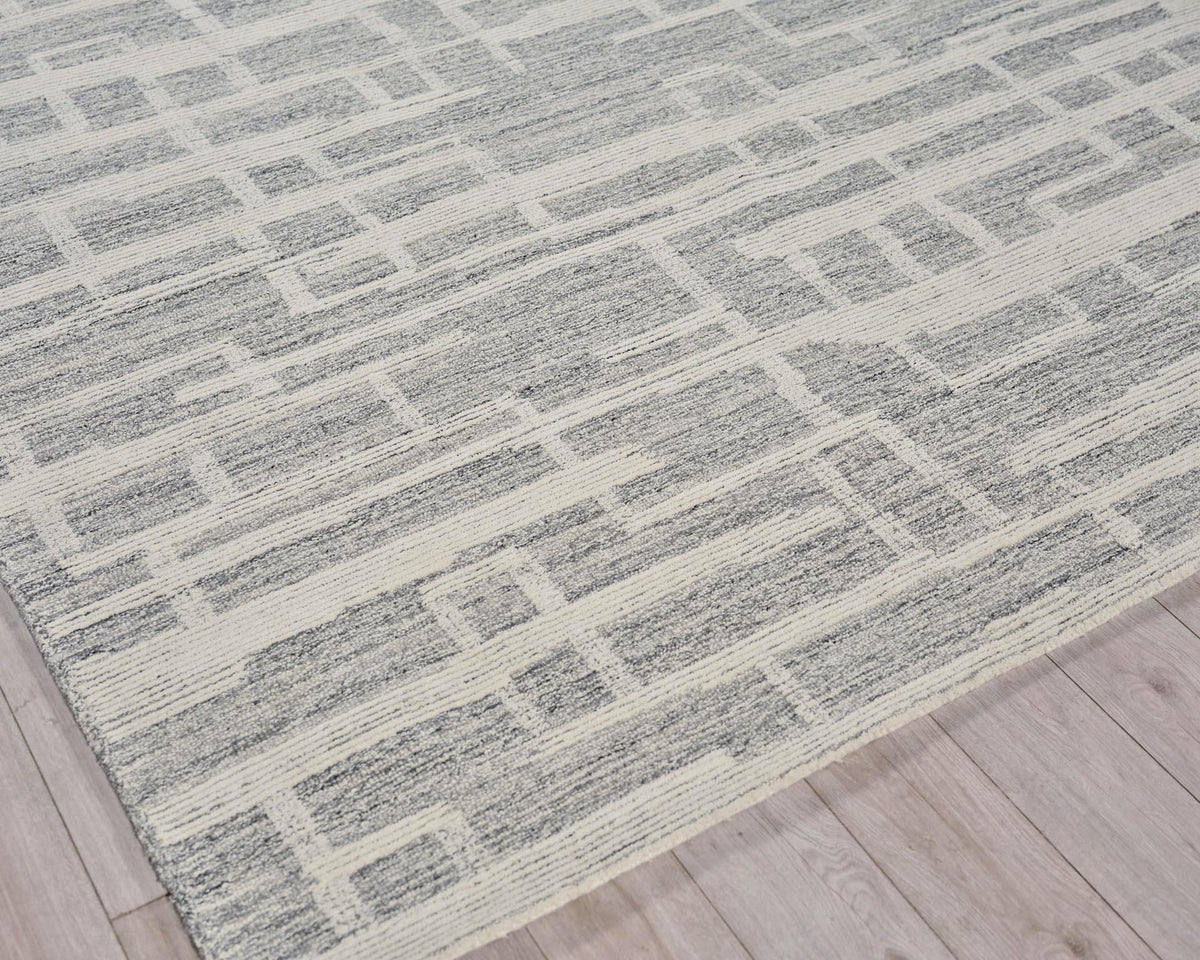 Exquisite Rugs Park City Handmade Hand-tufted New Zealand Wool on Canvas 6840 Gray/Ivory 8' x 10' Area Rug