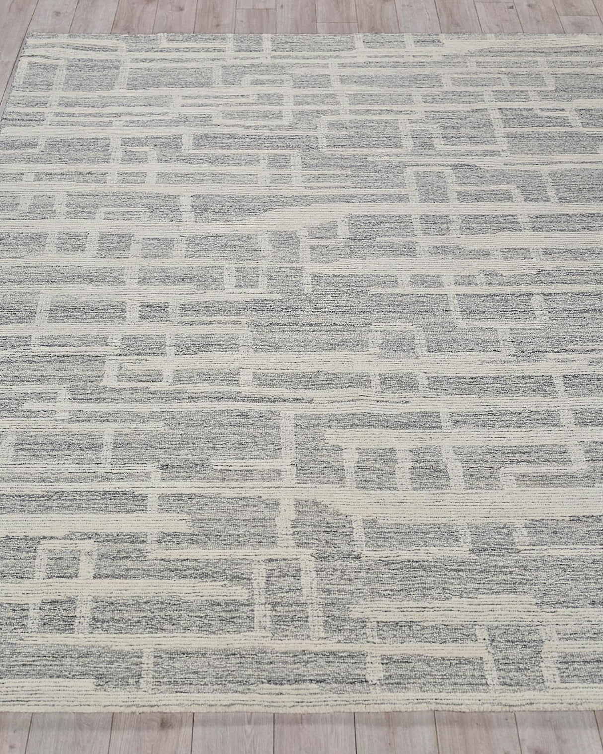 Exquisite Rugs Park City Handmade Hand-tufted New Zealand Wool on Canvas 6840 Gray/Ivory 8' x 10' Area Rug