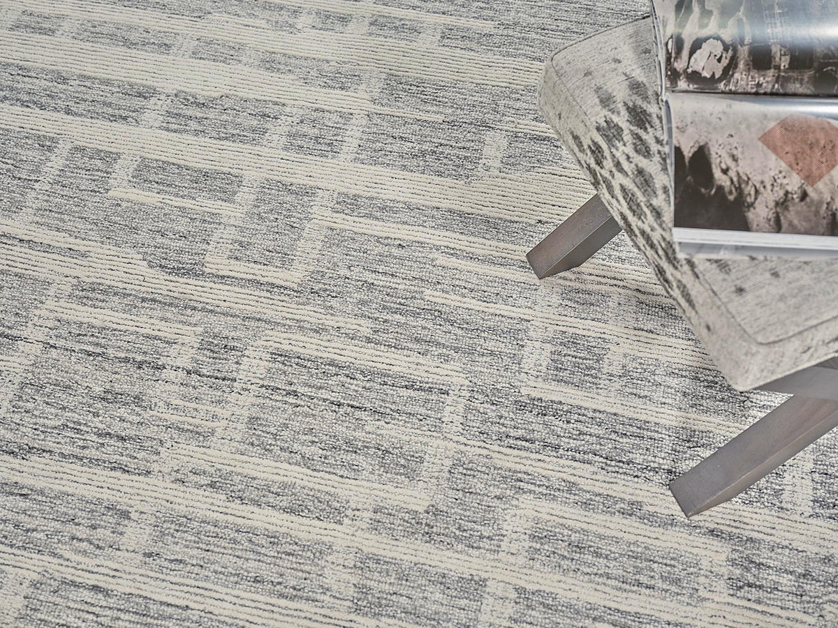 Exquisite Rugs Park City Handmade Hand-tufted New Zealand Wool on Canvas 6840 Gray/Ivory 8' x 10' Area Rug