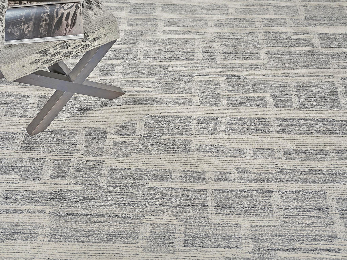 Exquisite Rugs Park City Handmade Hand-tufted New Zealand Wool on Canvas 6840 Gray/Ivory 8' x 10' Area Rug