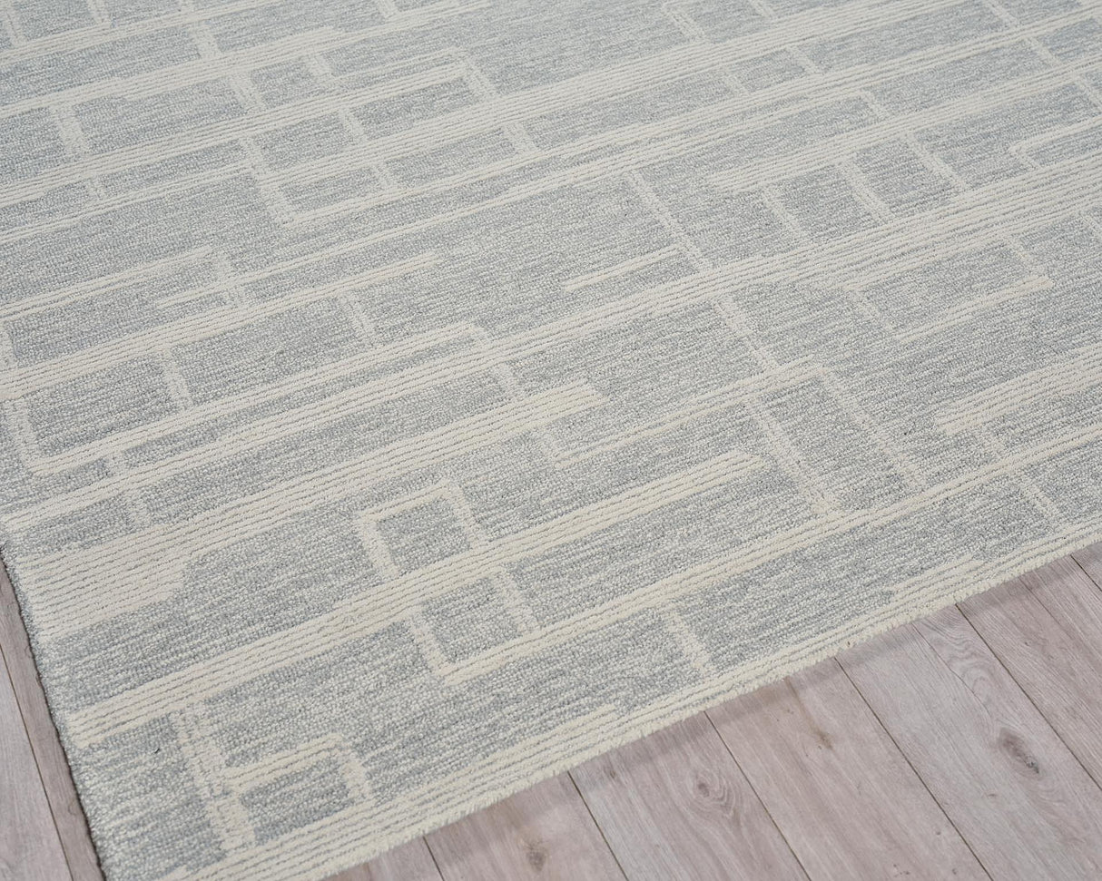 Exquisite Rugs Park City Handmade Hand-tufted New Zealand Wool on Canvas 6841 Light Gray/Ivory 12' x 15' Area Rug
