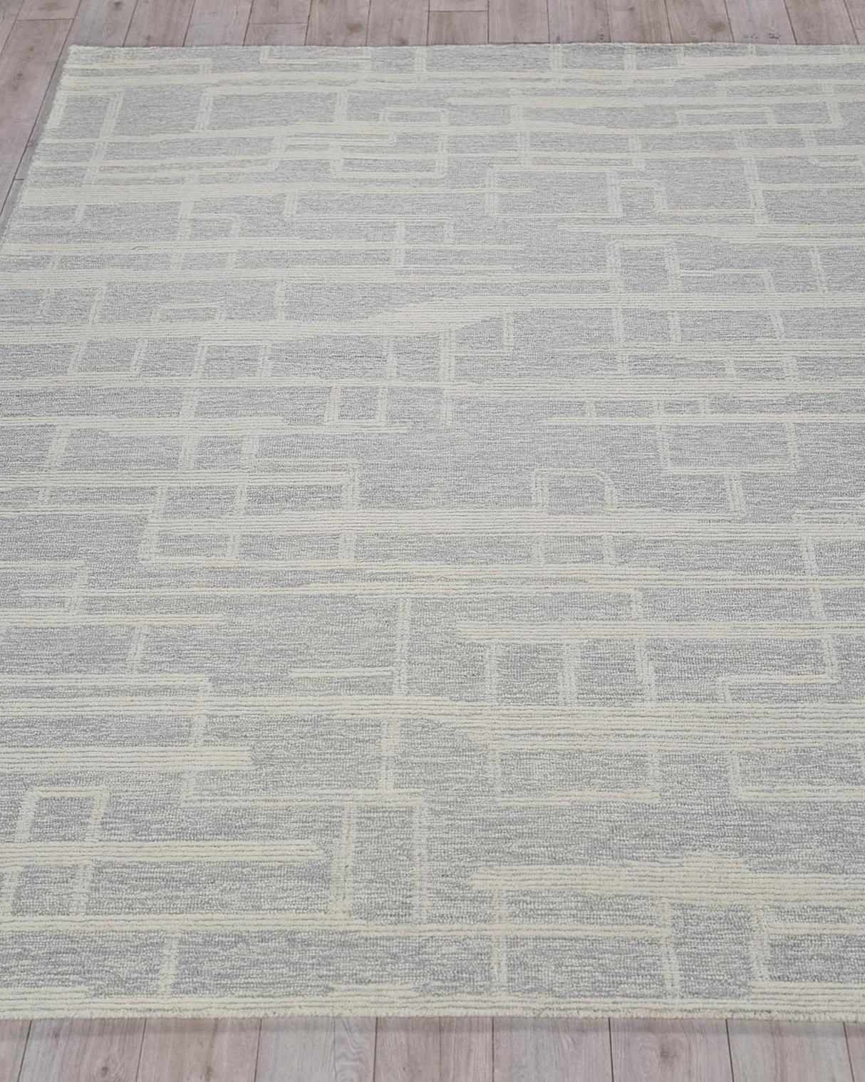 Exquisite Rugs Park City Handmade Hand-tufted New Zealand Wool on Canvas 6841 Light Gray/Ivory 6' x 9' Area Rug