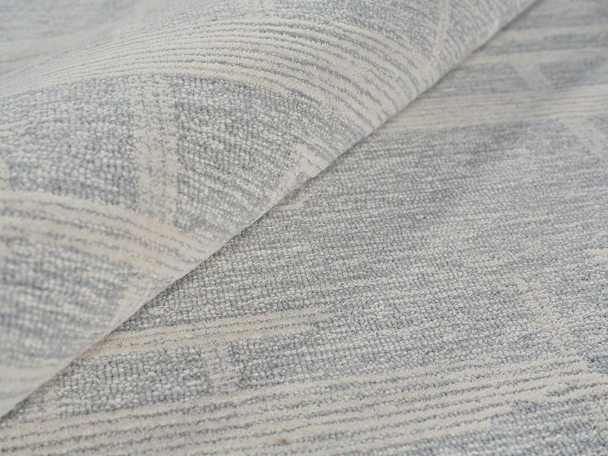 Exquisite Rugs Park City Handmade Hand-tufted New Zealand Wool on Canvas 6841 Light Gray/Ivory 9' x 12' Area Rug