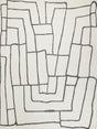 Exquisite Rugs Tangiers Handmade Hand-tufted New Zealand Wool on Canvas 6843 Ivory/Black 6' x 9' Area Rug