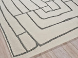 Exquisite Rugs Tangiers Handmade Hand-tufted New Zealand Wool on Canvas 6843 Ivory/Black 9' x 6' Area Rug