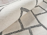 Exquisite Rugs Tangiers Handmade Hand-tufted New Zealand Wool on Canvas 6843 Ivory/Black 9' x 6' Area Rug