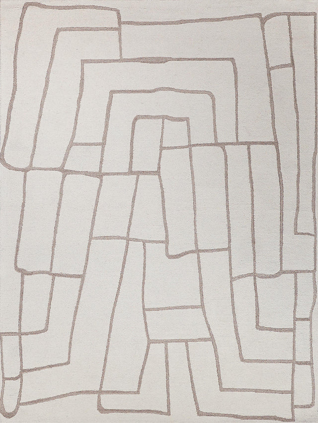 Exquisite Rugs Tangiers Handmade Hand-tufted New Zealand Wool on Canvas 6846 Ivory/Beige 10' x 14' Area Rug