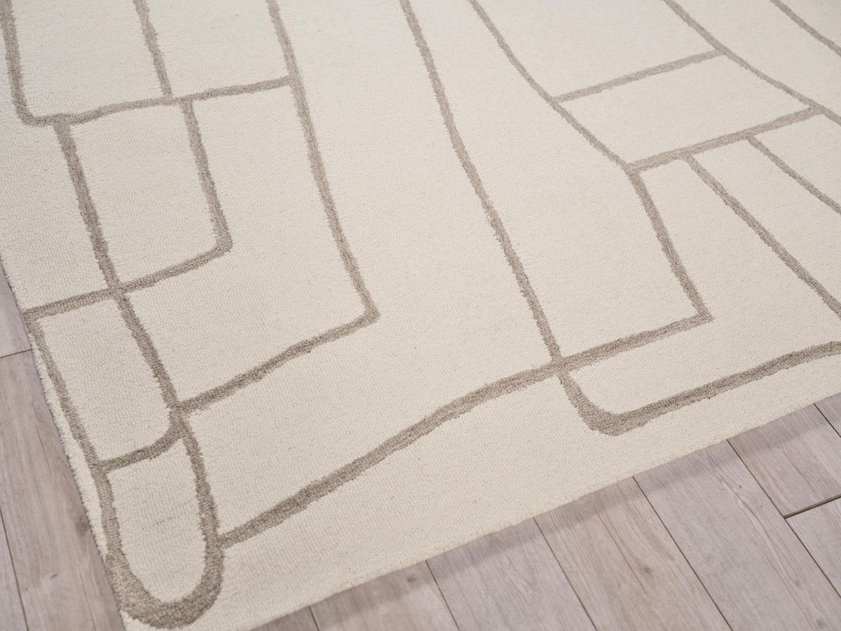 Exquisite Rugs Tangiers Handmade Hand-tufted New Zealand Wool on Canvas 6846 Ivory/Beige 14' x 10' Area Rug