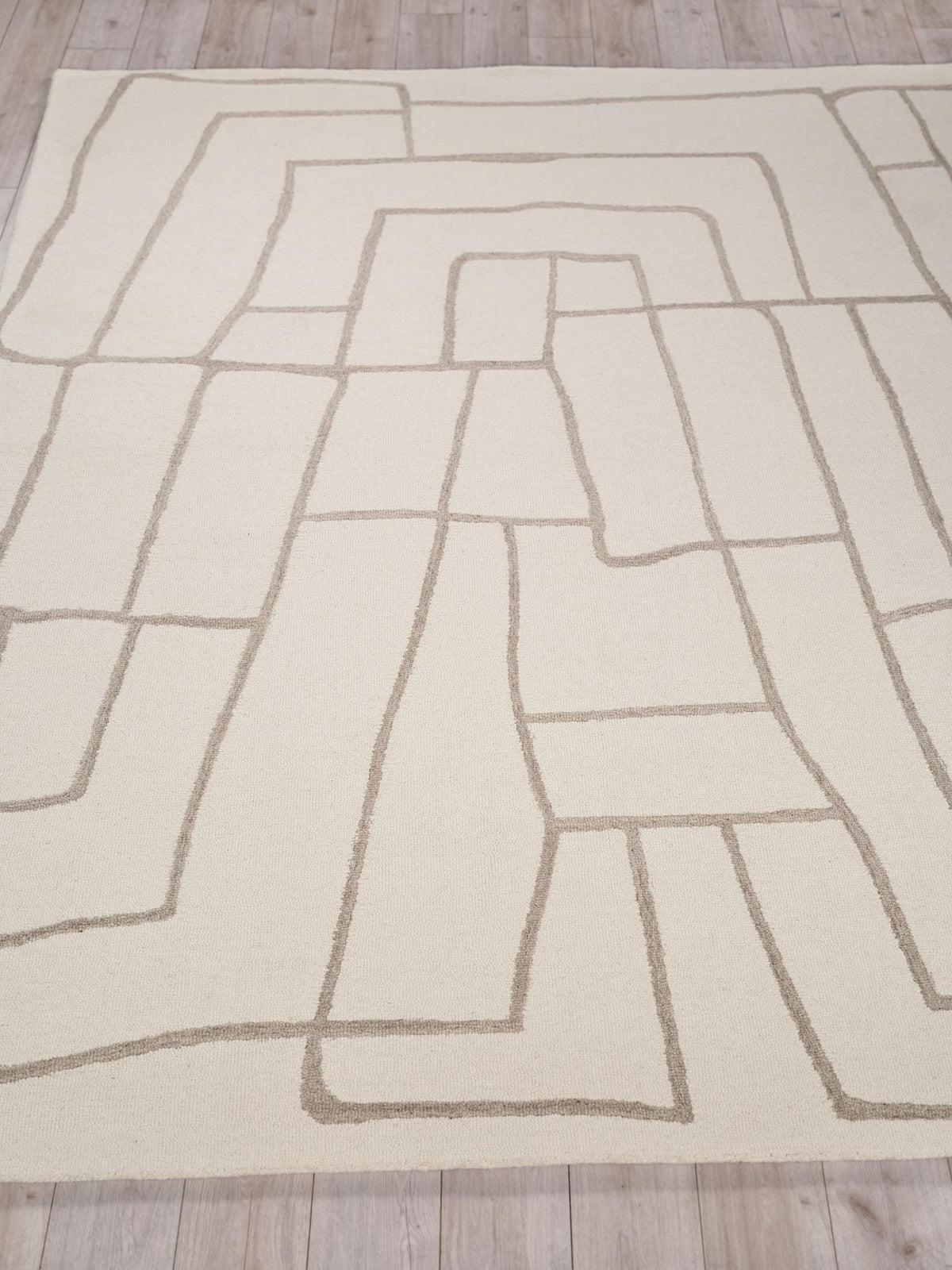 Exquisite Rugs Tangiers Handmade Hand-tufted New Zealand Wool on Canvas 6846 Ivory/Beige 14' x 10' Area Rug