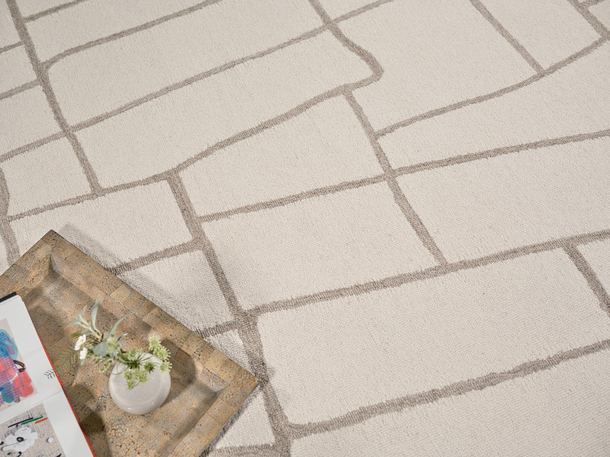 Exquisite Rugs Tangiers Handmade Hand-tufted New Zealand Wool on Canvas 6846 Ivory/Beige 14' x 10' Area Rug