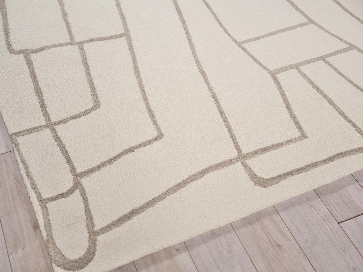 Exquisite Rugs Tangiers Handmade Hand-tufted New Zealand Wool on Canvas 6846 Ivory/Beige 3' x 2' Area Rug