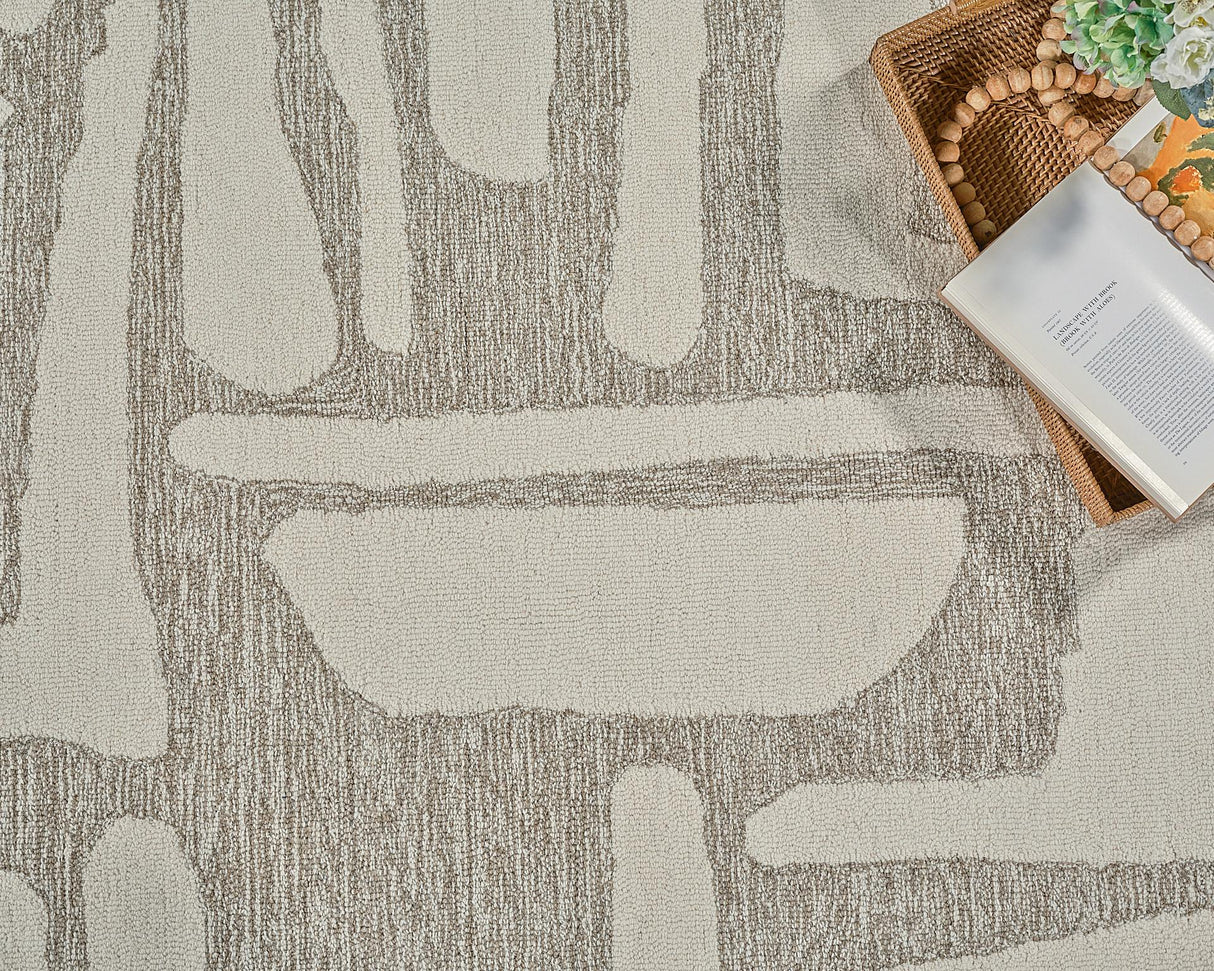 Exquisite Rugs Carmel Handmade Hand-tufted New Zealand Wool on Canvas 6849 Beige/Ivory 14' x 18' Area Rug