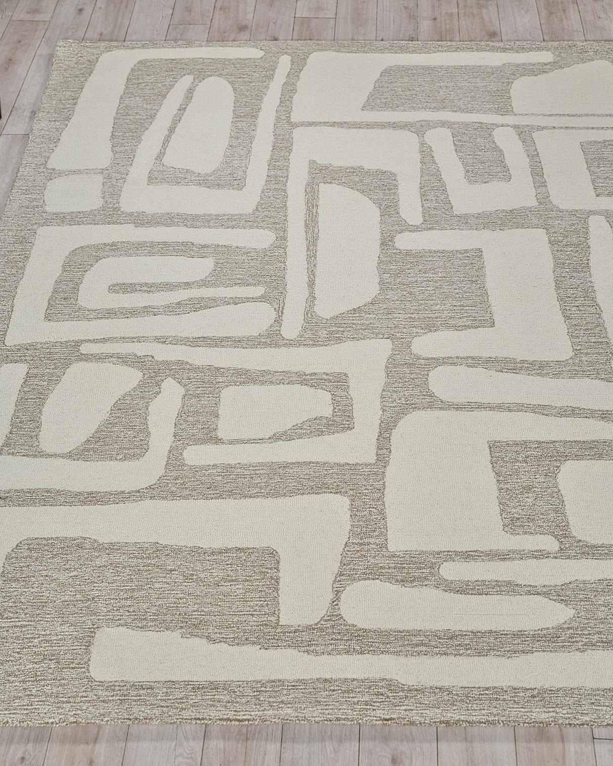 Exquisite Rugs Carmel Handmade Hand-tufted New Zealand Wool on Canvas 6849 Beige/Ivory 6' x 9' Area Rug