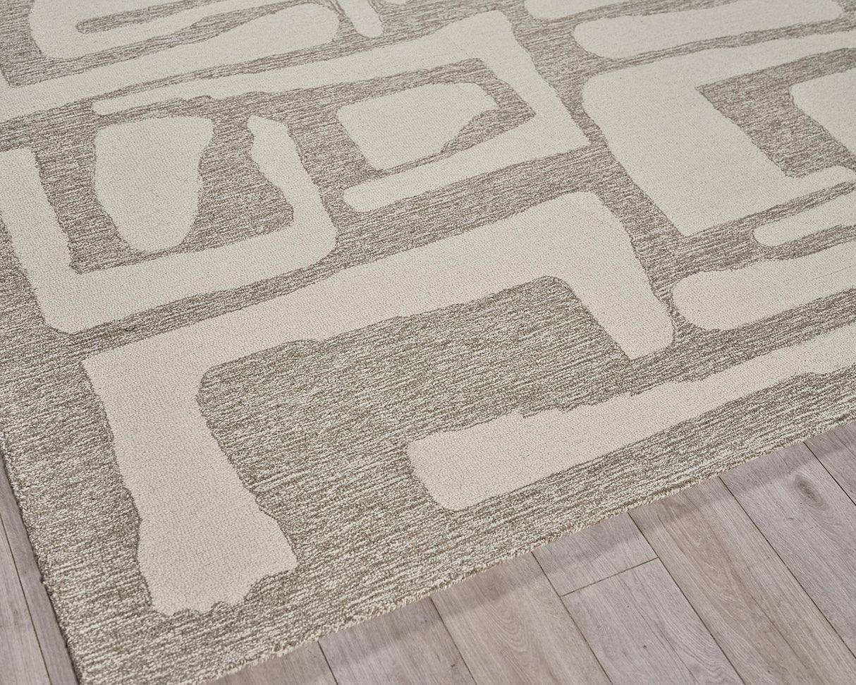 Exquisite Rugs Carmel Handmade Hand-tufted New Zealand Wool on Canvas 6849 Beige/Ivory 9' x 12' Area Rug