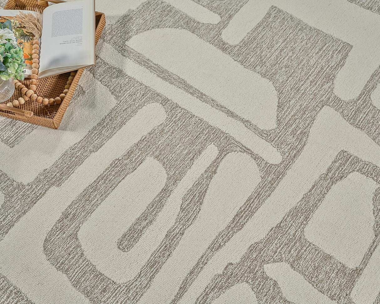 Exquisite Rugs Carmel Handmade Hand-tufted New Zealand Wool on Canvas 6849 Beige/Ivory 9' x 12' Area Rug