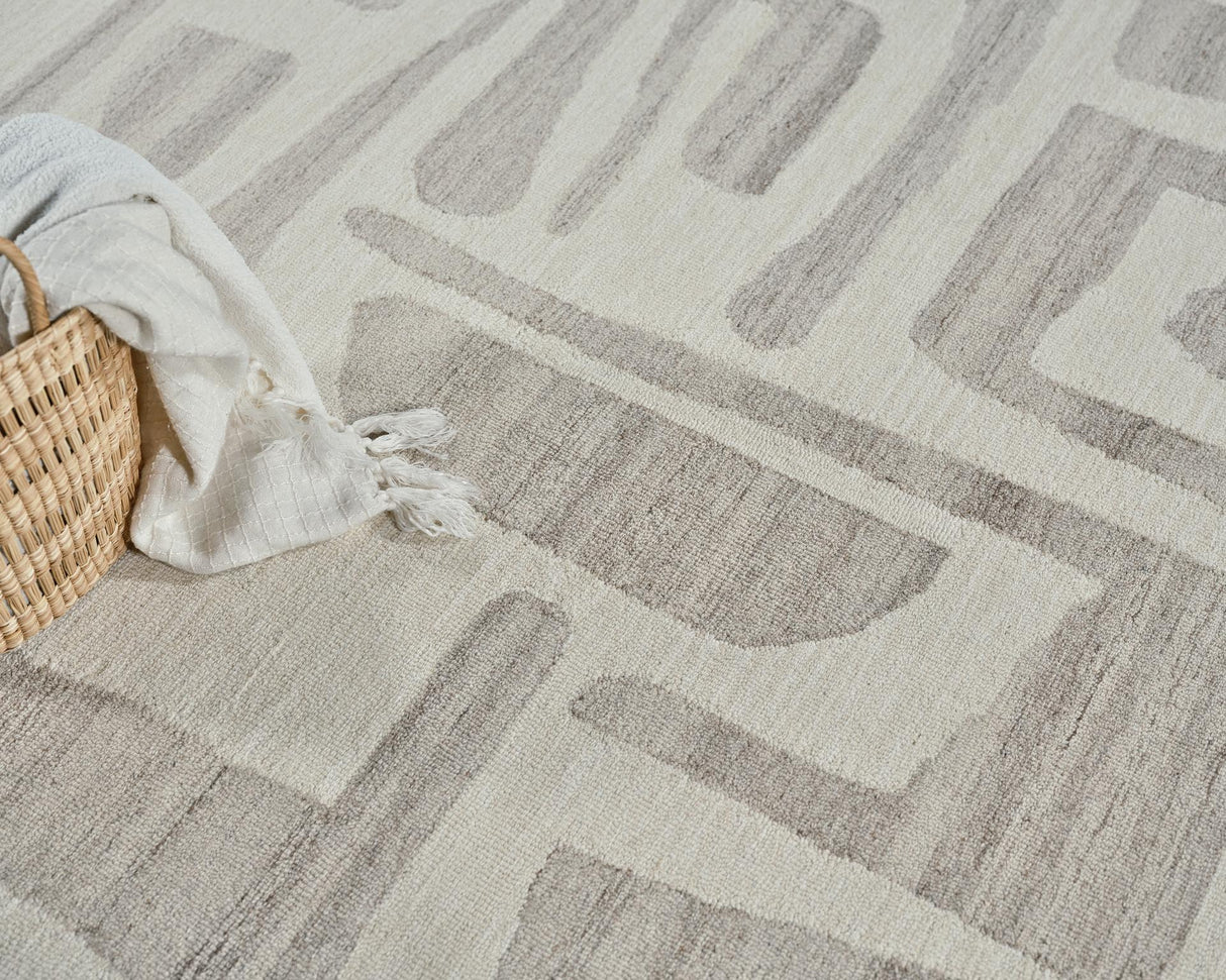 Exquisite Rugs Carmel Handmade Hand-tufted New Zealand Wool on Canvas 6851 Ivory/Beige 14' x 10' Area Rug