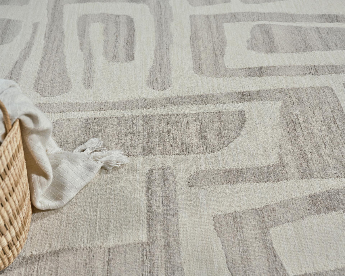 Exquisite Rugs Carmel Handmade Hand-tufted New Zealand Wool on Canvas 6851 Ivory/Beige 14' x 10' Area Rug