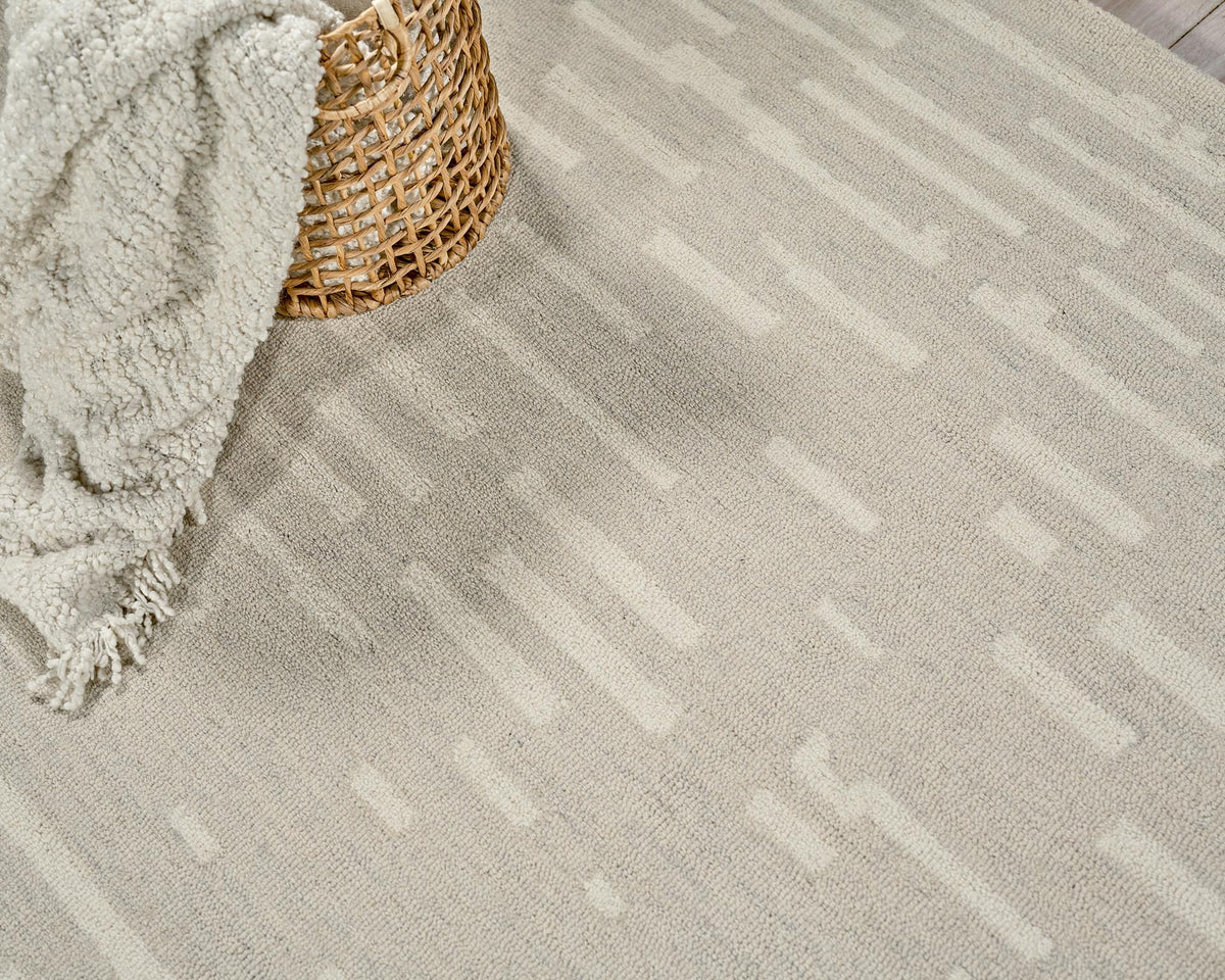 Exquisite Rugs Carmel Handmade Hand-tufted New Zealand Wool on Canvas 6860 Silver/Ivory 9' x 12' Area Rug