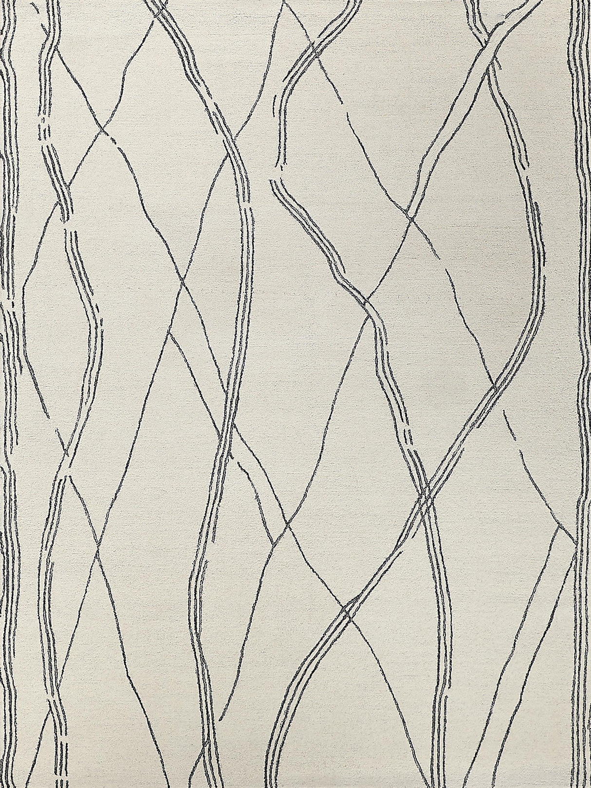 Exquisite Rugs Tangiers Handmade Hand-tufted New Zealand Wool on Canvas 6861 Ivory/Black 9' x 12' Area Rug