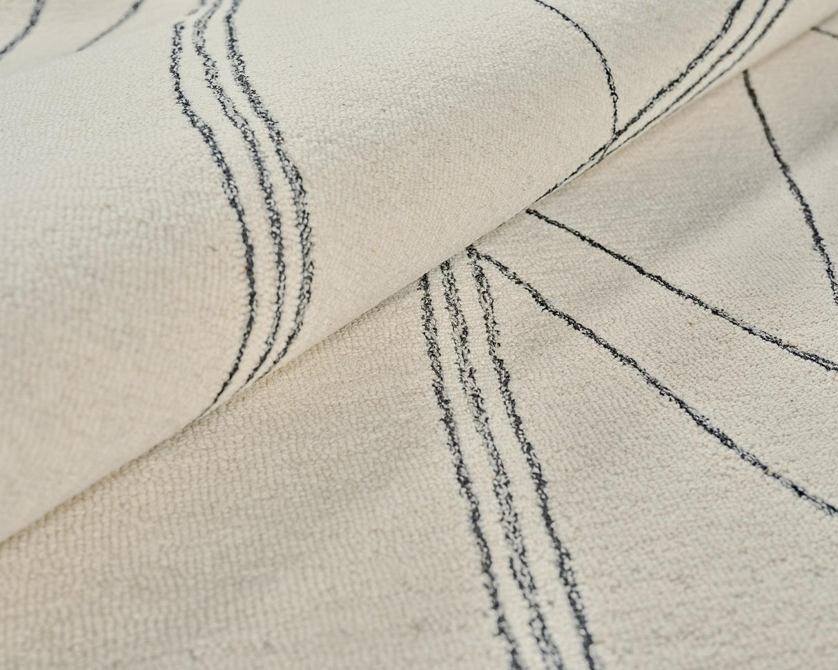 Exquisite Rugs Tangiers Handmade Hand-tufted New Zealand Wool on Canvas 6861 Ivory/Black 9' x 12' Area Rug