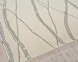 Exquisite Rugs Tangiers Handmade Hand-tufted New Zealand Wool on Canvas 6861 Ivory/Black 8' x 10' Area Rug