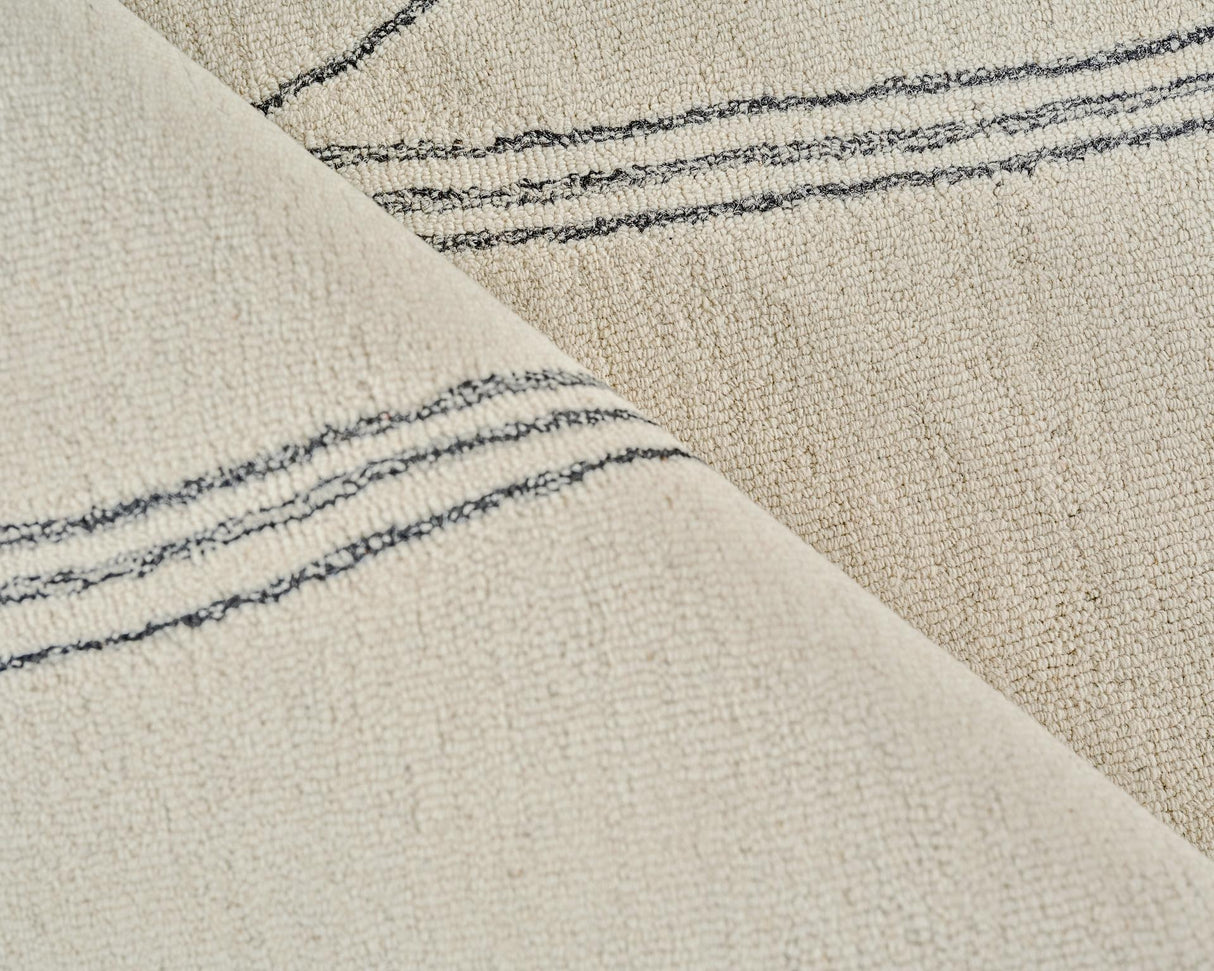 Exquisite Rugs Tangiers Handmade Hand-tufted New Zealand Wool on Canvas 6861 Ivory/Black 8' x 10' Area Rug