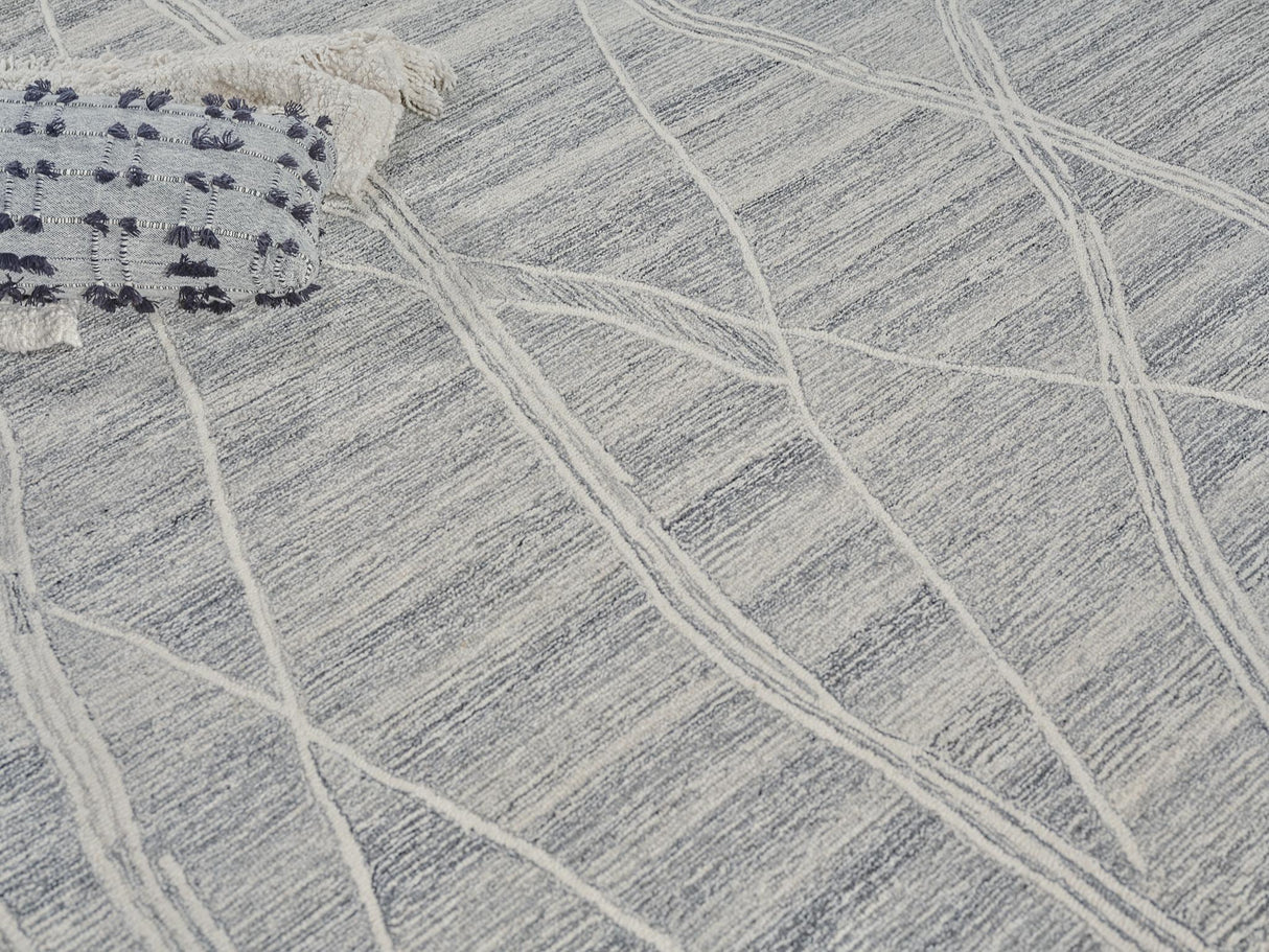 Exquisite Rugs Tangiers Handmade Hand-tufted New Zealand Wool on Canvas 6863 Gray/Ivory 12' x 15' Area Rug