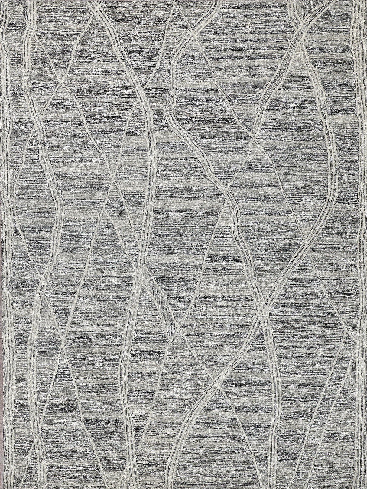 Exquisite Rugs Tangiers Handmade Hand-tufted New Zealand Wool on Canvas 6863 Gray/Ivory 5' x 8' Area Rug