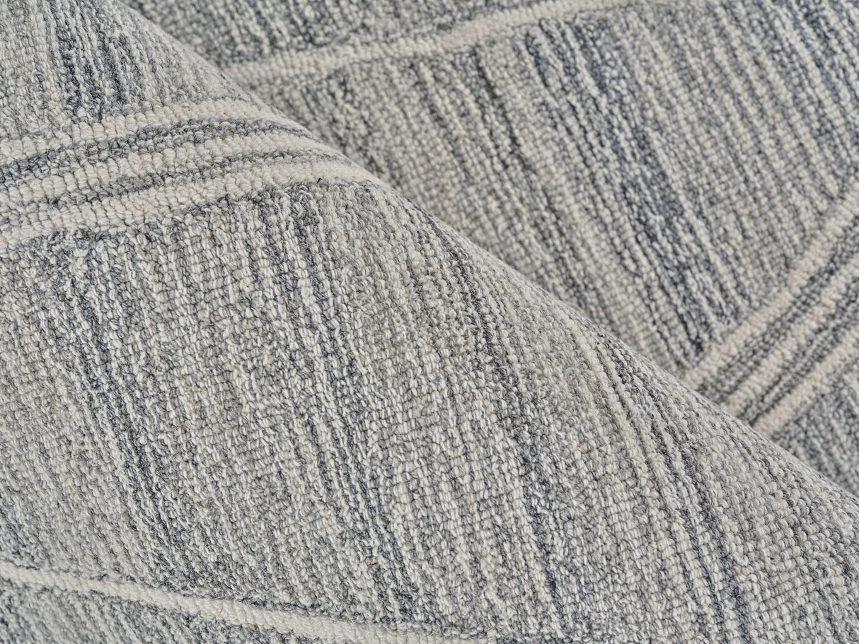 Exquisite Rugs Tangiers Handmade Hand-tufted New Zealand Wool on Canvas 6863 Gray/Ivory 6' x 9' Area Rug