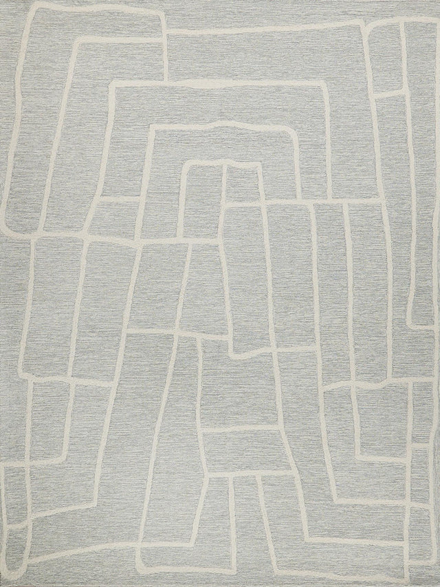 Exquisite Rugs Tangiers Handmade Hand-tufted New Zealand Wool on Canvas 6872 Blue/Ivory 6' x 9' Area Rug