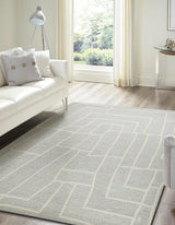 Exquisite Rugs Tangiers Handmade Hand-tufted New Zealand Wool on Canvas 6872 Blue/Ivory 9' x 6' Area Rug