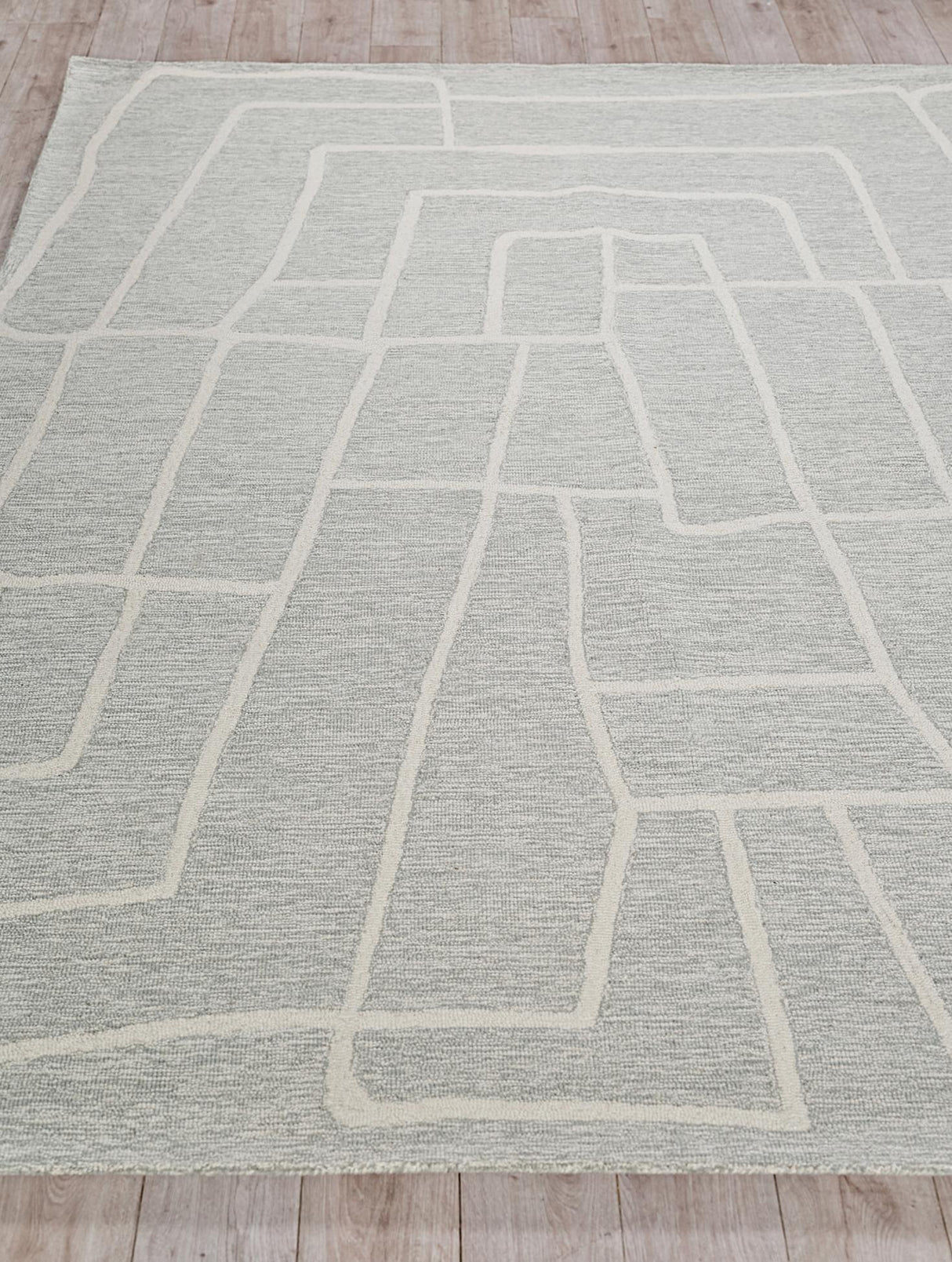 Exquisite Rugs Tangiers Handmade Hand-tufted New Zealand Wool on Canvas 6872 Blue/Ivory 9' x 6' Area Rug