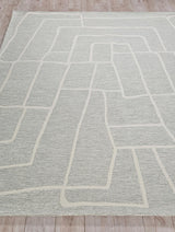 Exquisite Rugs Tangiers Handmade Hand-tufted New Zealand Wool on Canvas 6872 Blue/Ivory 9' x 6' Area Rug