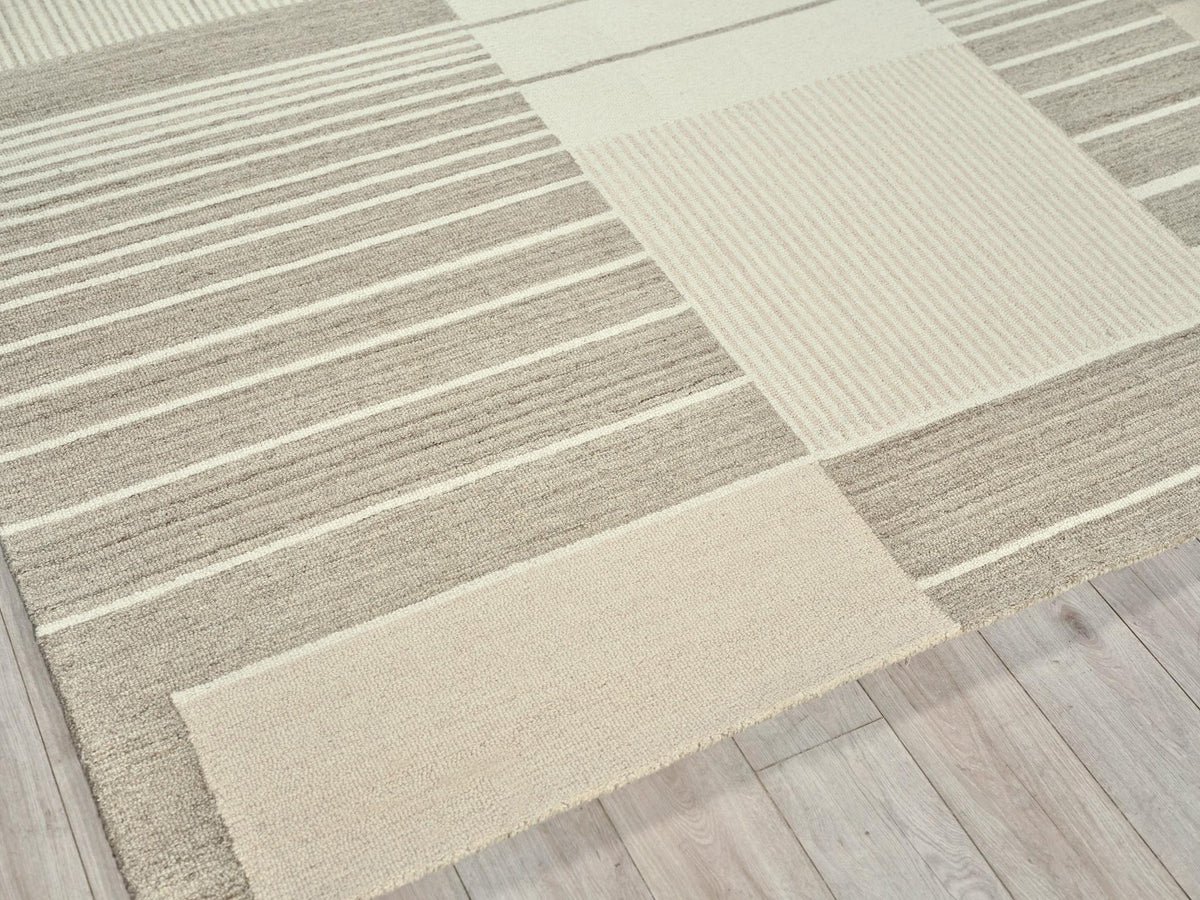 Exquisite Rugs Castine Handmade Hand-tufted New Zealand Wool on Canvas 6873 Beige/Ivory 10' x 8' Area Rug