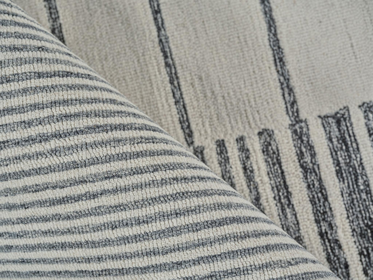 Exquisite Rugs Castine Handmade Hand-tufted New Zealand Wool on Canvas 6874 Gray/Ivory 9' x 6' Area Rug